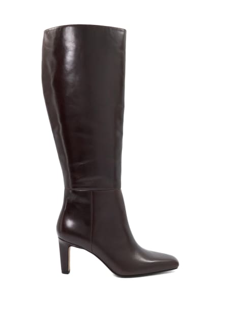 Dune London Standin knee high boots in brown - view 1