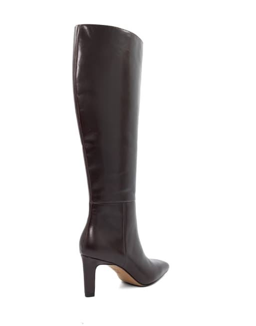 Dune London Standin knee high boots in brown, 2 of 3