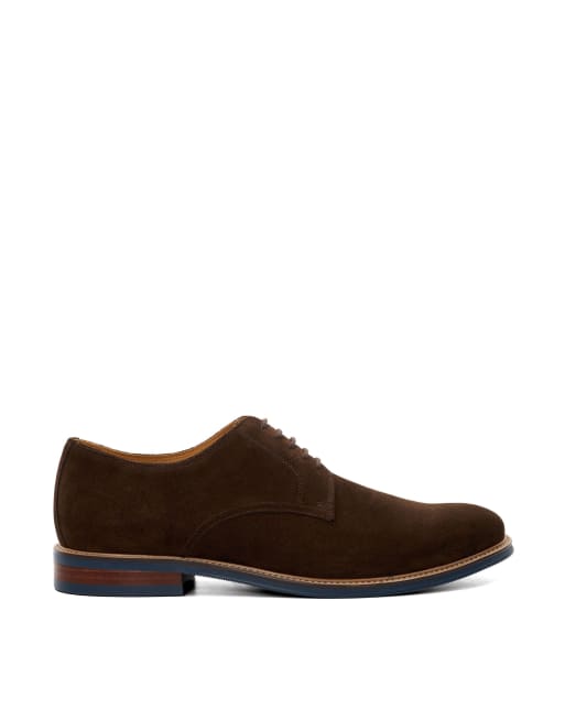 Dune London Stanley suede brogues shoe in brown