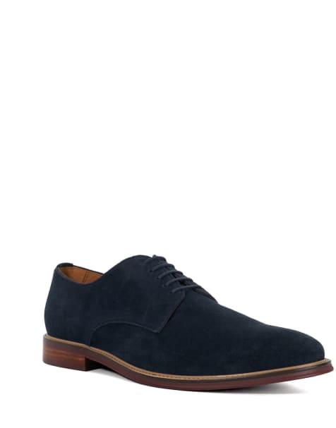 Dune London Stanley suede brogues shoe in navy - view 1