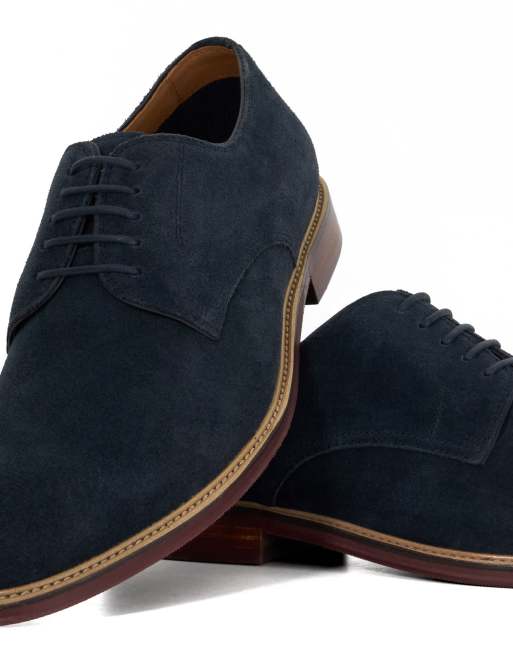 Dune London Navy Blue Suede Leather Dress Shoes Men main image 3