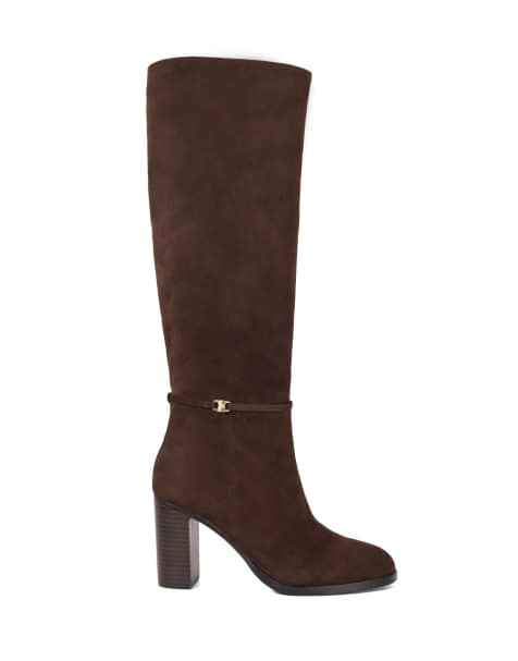 Dune London Starlling knee high boots in brown - view 1