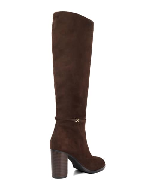 Dune London Starlling knee high boots in brown, 2 of 4