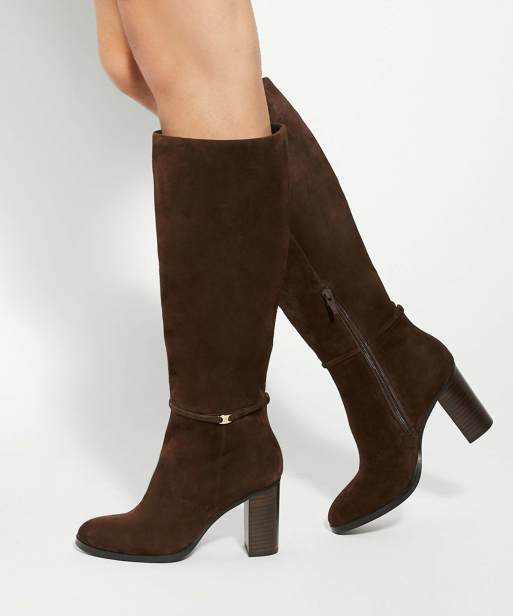 Dune London Starlling knee high boots in brown, 3 of 4