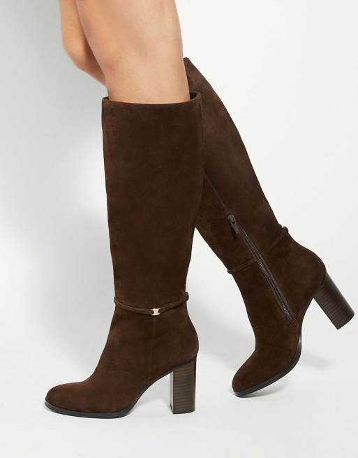 Dune London Starlling knee high boots in brown ASOS