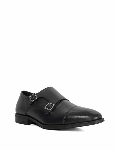 Dune London Steff monk shoes in black - view 1