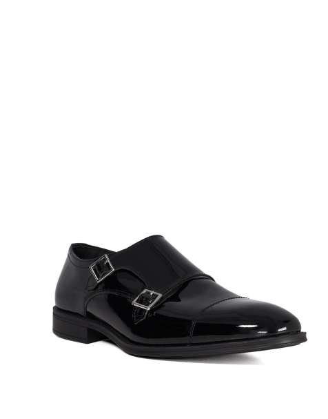 Dune London Steff monk shoes in black - view 1