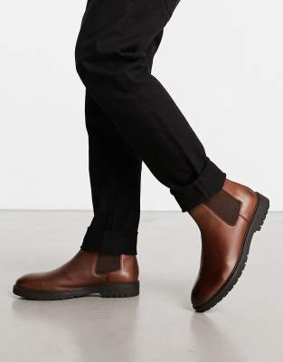 Dune London - Stivaletti Chelsea Bassi Marrone Scuro