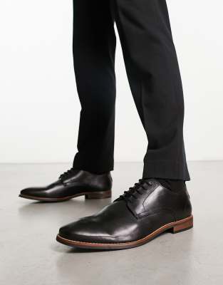 Dune London - Striver - Scarpe Derby Stringate In Pelle Nera-Black