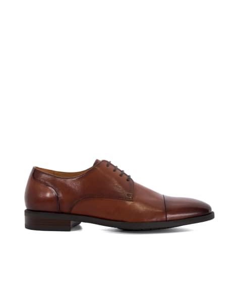 Dune London Suffix brogues shoe in dark tan - view 1