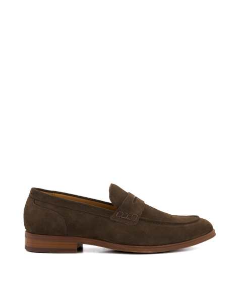 Dune London Sulli suede loafers in brown - view 1