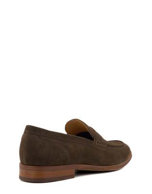 Dune London Sulli suede loafers in brown
