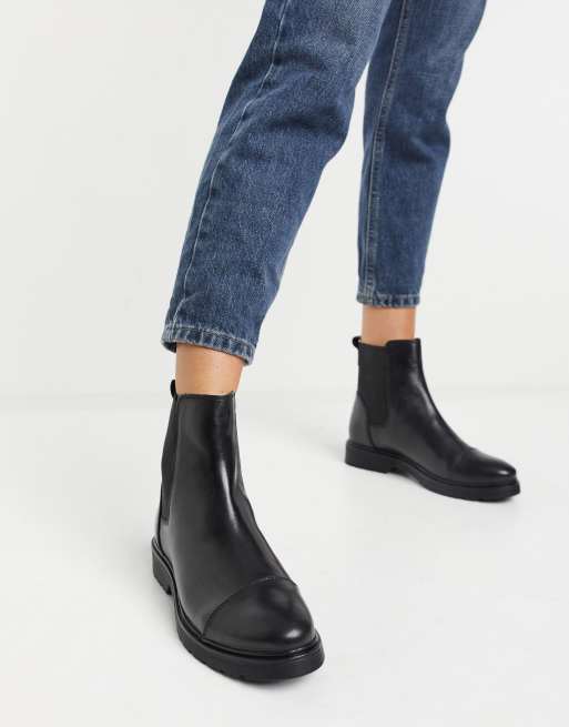 Dune – London – Svarta chelseaboots i läder