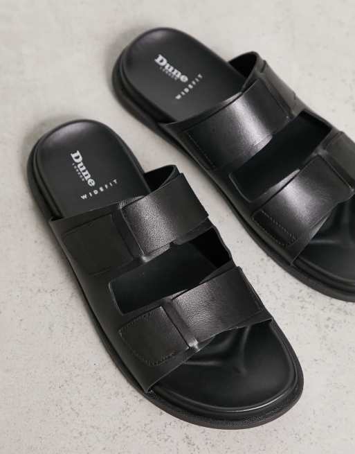 Dune London – Svarta sandaler i läder och bred passform, 3 av 4