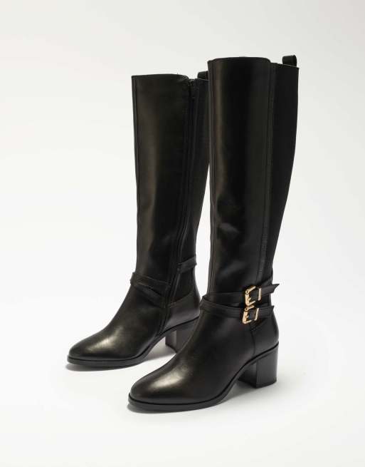 Dune London Tabbi knee high boots in black, 4 of 4