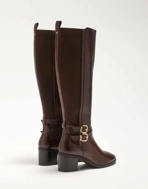 Dune London Tabbi knee high boots in brown, 4 of 4