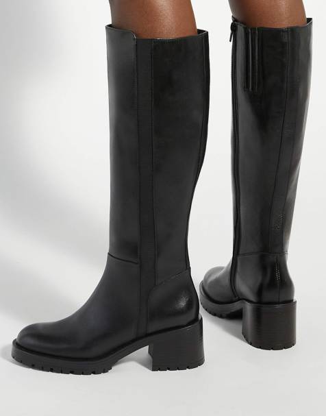 Dune London Taisy knee high boots in black - view 1