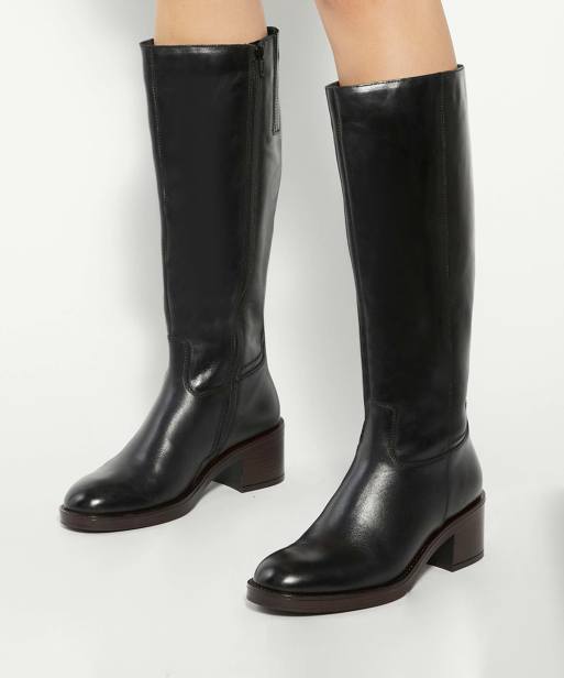 Dune London Tammies knee high boots in black, 3 of 4