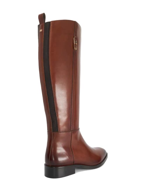 Dune London Tanvie knee high boots in dark tan, 2 of 3