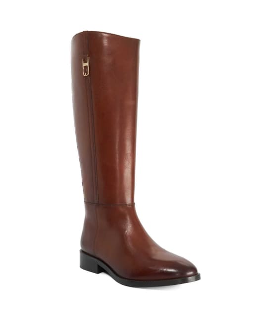 Dune London Tanvie knee high boots in dark tan, 3 of 3
