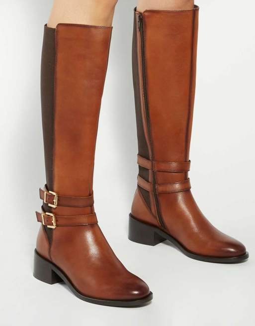 Riding Boots Dune Tan Leather Knee High Boots Dune London Tatter