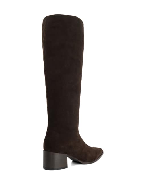 Dune London Tautly knee high boots in brown, 2 of 3