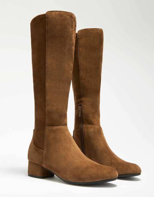 Dune London Tayla knee high boots in chestnut, 4 of 4