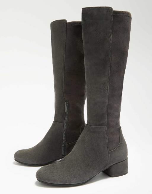 Dune London Tayla knee high boots in dark grey, 4 of 4