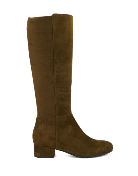 Dune London Tayla knee high boots in khaki - view 1