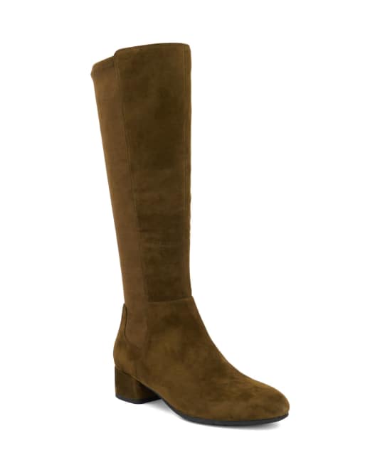 Dune London Tayla knee high boots in khaki, 4 of 5