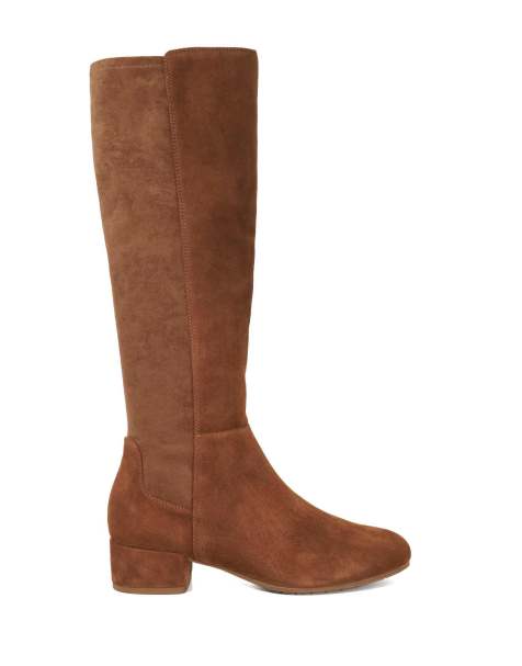 Dune London Tayla knee high boots in tan - view 1