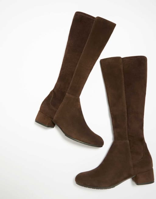 Dune London Tayla suede boots in brown, 4 of 6