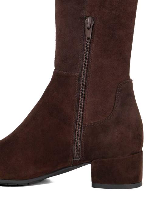 Dune London Tayla suede boots in brown, 5 of 6