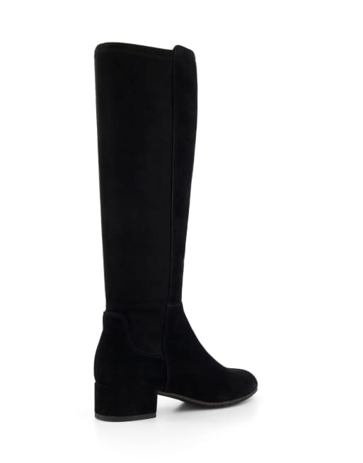 Dune London Tayla suede knee high boots in black, 2 of 4