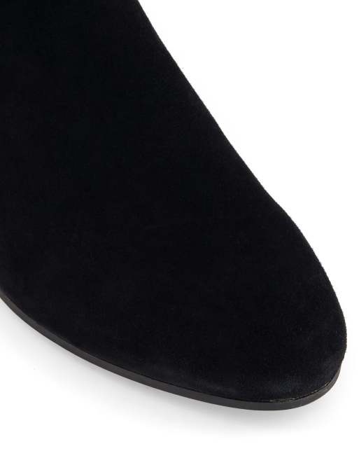 Dune London Tayla suede knee high boots in black, 3 of 4