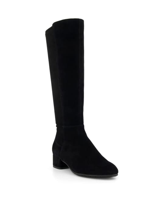Dune London Tayla suede knee high boots in black, 4 of 4