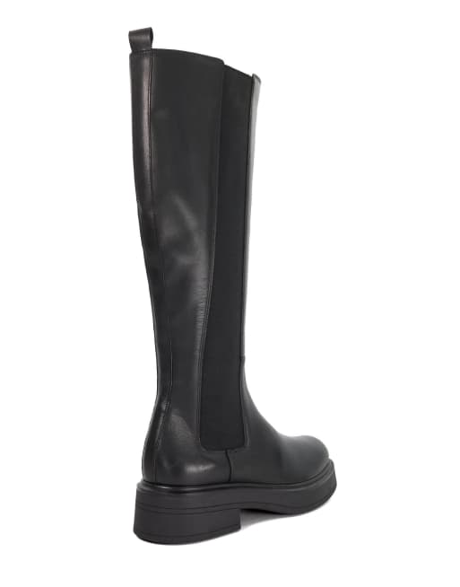 Dune London Temmings knee high boots in black, 2 of 4