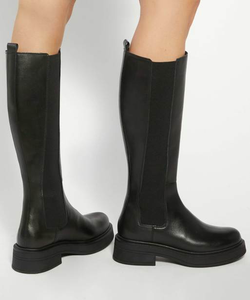 Dune London Temmings knee high boots in black, 3 of 4