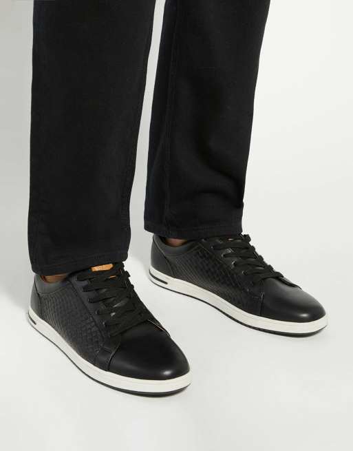 Dune London Tezzy weave trainers in black, 2 of 4