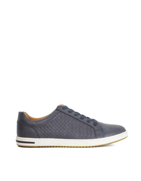 Dune London Tezzy weave trainers in navy - view 1