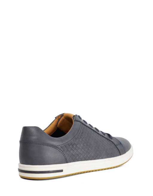 Dune London Tezzy weave trainers in navy, 2 of 4