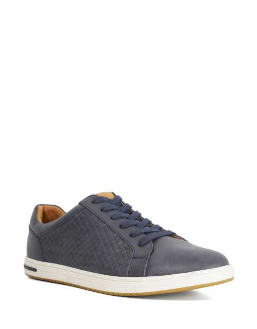Dune London Tezzy weave trainers in navy, 4 of 4