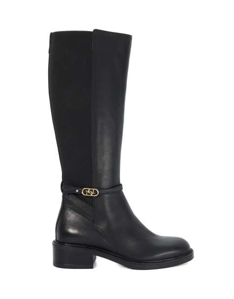 Dune London Tias knee high boots in black - view 1