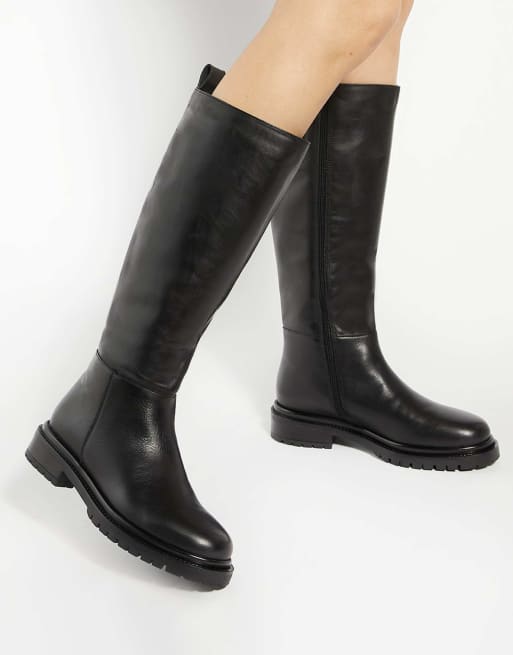 Dune London Tilings knee high boots in black ASOS - Main Image