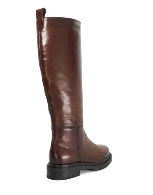 Dune London Tilings knee high boots in tan, 2 of 3
