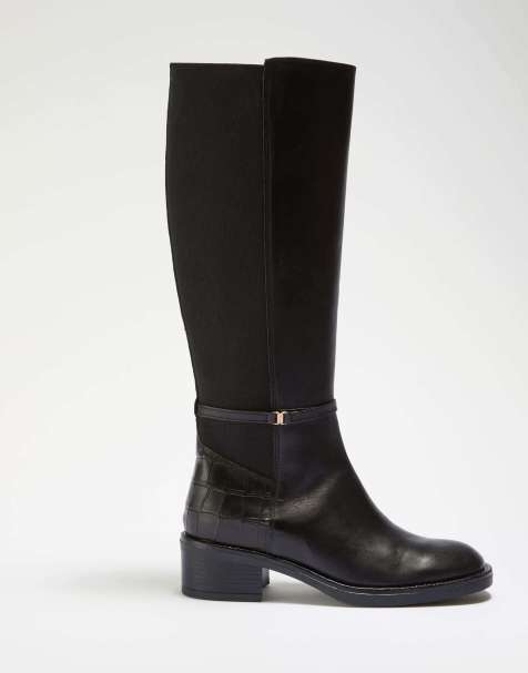 Dune London Tippit knee high boots in black - view 1