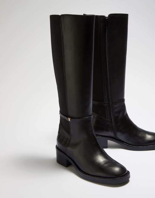Dune London Tippit knee high boots in black, 2 of 2
