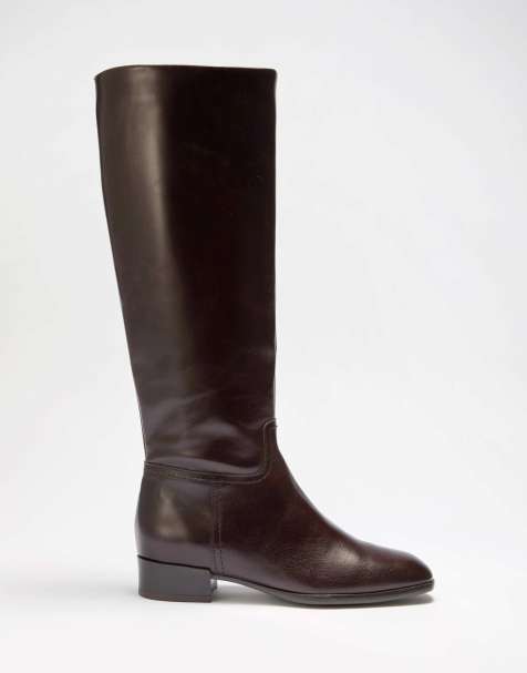 Dune London Toova knee high boots in brown - view 1