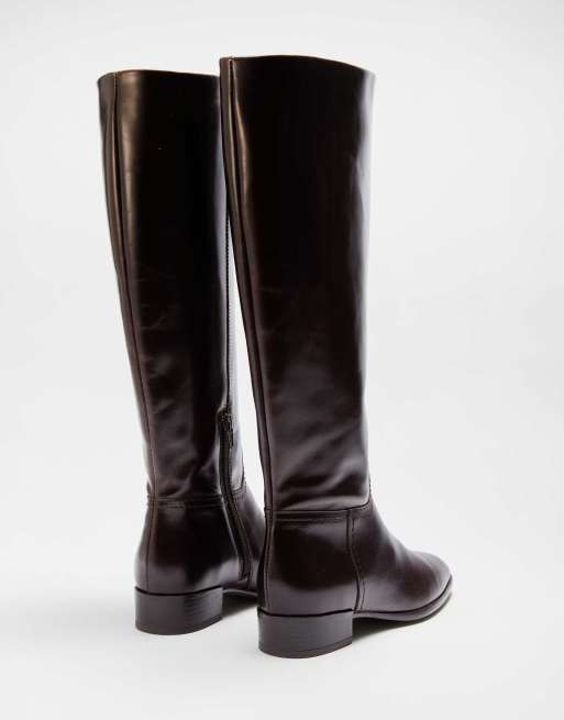 Dune London Toova knee high boots in brown, 2 of 3