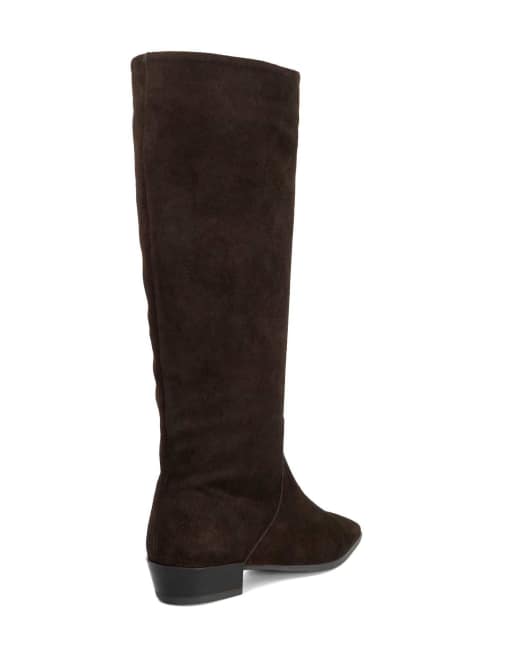 Dune London Torrie knee high boots in brown, 2 of 3